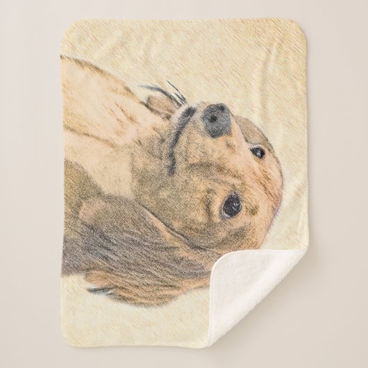 Dachshund (Longhaire) Schilderen - Oorspronkelijke Sherpa Deken (Voorkant)