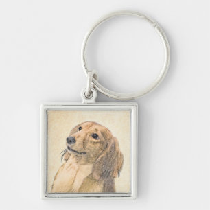 Dachshund (Longhaire) Schilderen - Oorspronkelijke Sleutelhanger