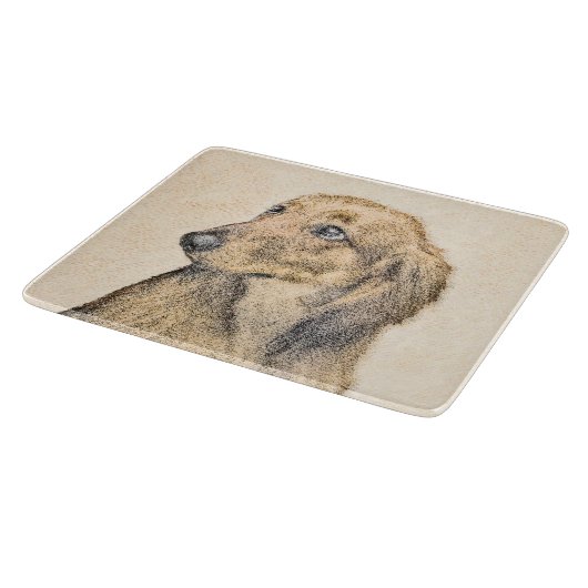 Dachshund (Longhaire) Schilderen - Oorspronkelijke Snijplank (Hoek)