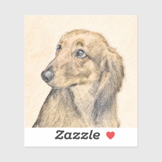 Dachshund (Longhaire) Schilderen - Oorspronkelijke Sticker (Vel)