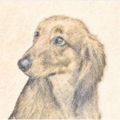 Dachshund (Longhaire) Schilderen - Oorspronkelijke Sticker (Voorkant)