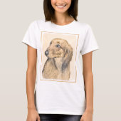 Dachshund (Longhaire) Schilderen - Oorspronkelijke T-shirt (Voorkant)