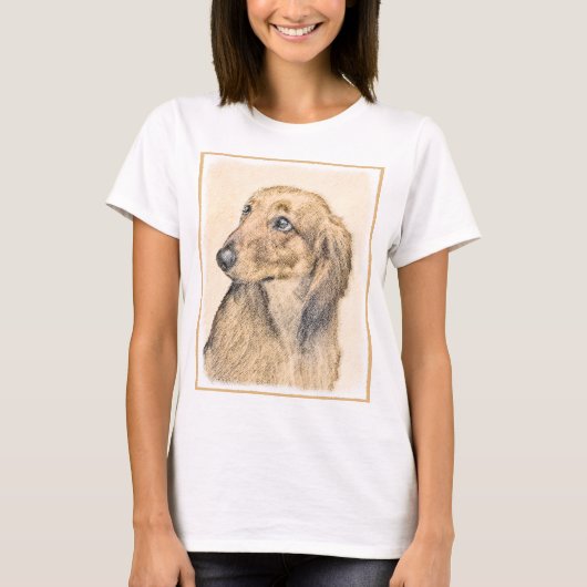 Dachshund (Longhaire) Schilderen - Oorspronkelijke T-shirt (Voorkant)