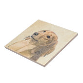 Dachshund (Longhaire) Schilderen - Oorspronkelijke Tegeltje (Zijkant)