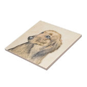 Dachshund (Longhaire) schilderen - Oorspronkelijke Tegeltje (Zijkant)