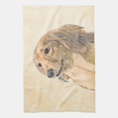 Dachshund (Longhaire) Schilderen - Oorspronkelijke Theedoek (Verticaal)