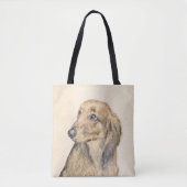 Dachshund (Longhaire) Schilderen - Oorspronkelijke Tote Bag (Voorkant)