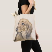 Dachshund (Longhaire) Schilderen - Oorspronkelijke Tote Bag (Dichtbij)