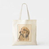 Dachshund (Longhaire) Schilderen - Oorspronkelijke Tote Bag (Achterkant)