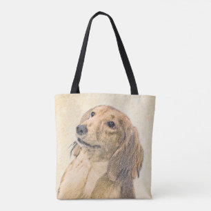Dachshund (Longhaire) Schilderen - Oorspronkelijke Tote Bag