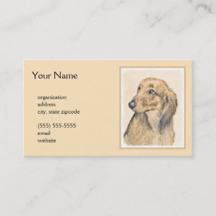 Dachshund (Longhaire) Schilderen - Oorspronkelijke Visitekaartje