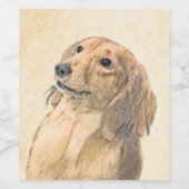 Dachshund (Longhaire) Schilderen - Oorspronkelijke Wijn Etiket (Enkel label)