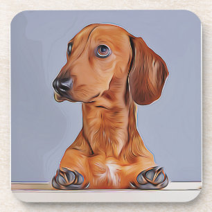 Dachshund Looking Away Doxie Dog Birthday Poster Bier Onderzetter