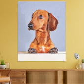 Dachshund Looking Away Doxie Dog Birthday Poster Canvas Afdruk (Insitu (Woonkamer))