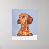 Dachshund Looking Away Doxie Dog Birthday Poster Canvas Afdruk (Voorkant)