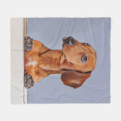 Dachshund Looking Away Doxie Dog Birthday Poster Fleece Deken (Voorkant (Horizontaal))