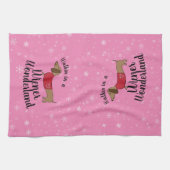 Dachshund loopt in een Wiener Wonderland Doxie  Theedoek (Horizontaal)