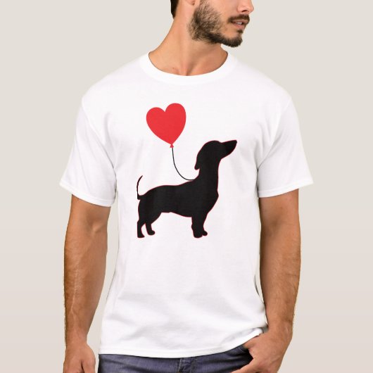 Dachshund Love Balloon: Dachshund Dad Edition T-shirt (Voorkant)