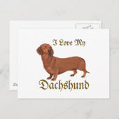 Dachshund Love Briefkaart (Voorkant / Achterkant)