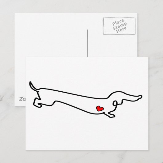 Dachshund Love Briefkaart (Voorkant / Achterkant)