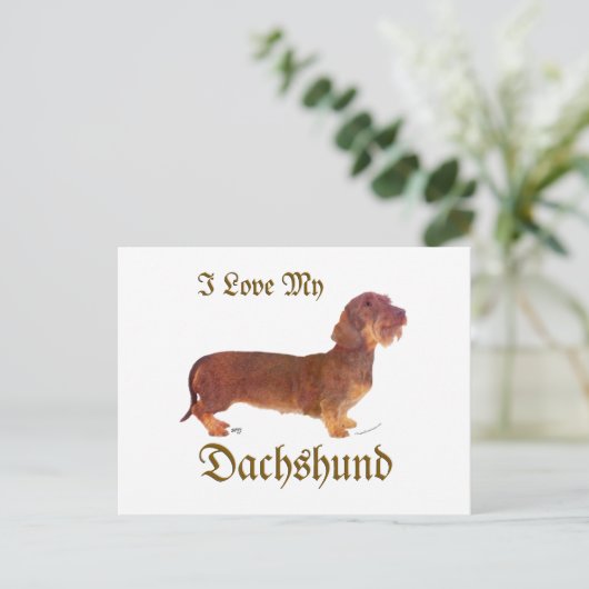 Dachshund Love Briefkaart (Staand voorkant)