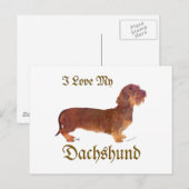 Dachshund Love Briefkaart (Voorkant / Achterkant)