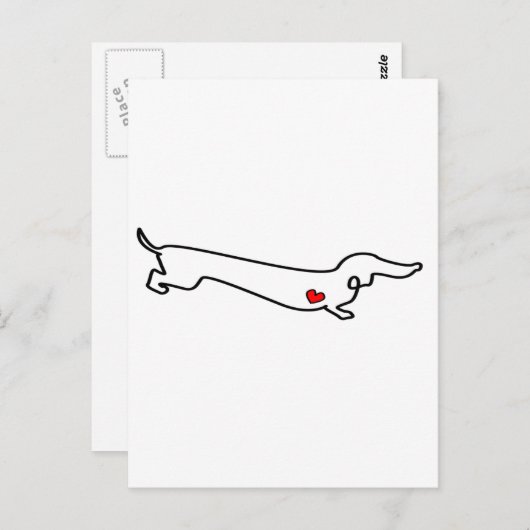 Dachshund Love Briefkaart (Voorkant / Achterkant)