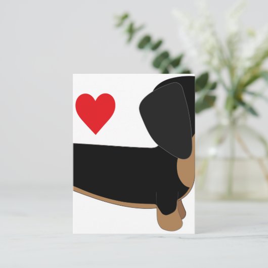 Dachshund Love Briefkaart (Staand voorkant)