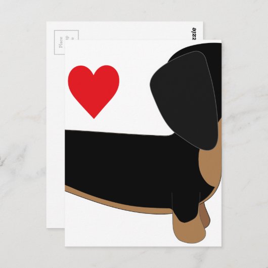 Dachshund Love Briefkaart (Voorkant / Achterkant)