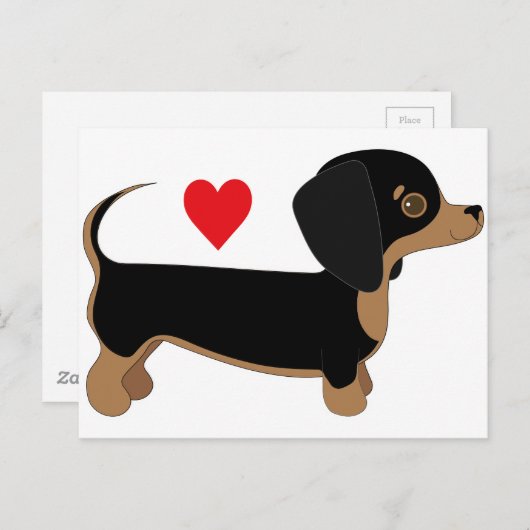 Dachshund Love Briefkaart (Voorkant / Achterkant)