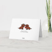 Dachshund Love Couple Cartoon Feestdagen Kaart (Achterkant)