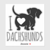 Dachshund Love Custom Cut Stickers (Vel)