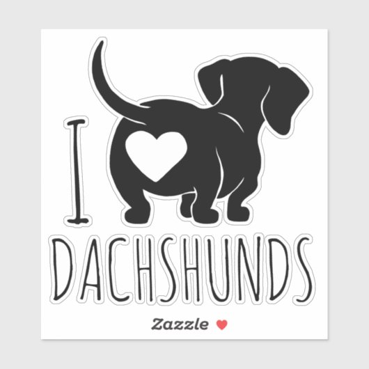 Dachshund Love Custom Cut Stickers (Vel)