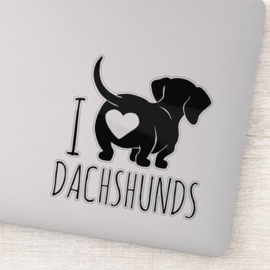 Dachshund Love Custom Cut Stickers (Detail)