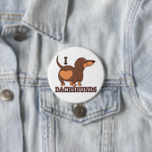 Dachshund Love Dog Button (In situ)