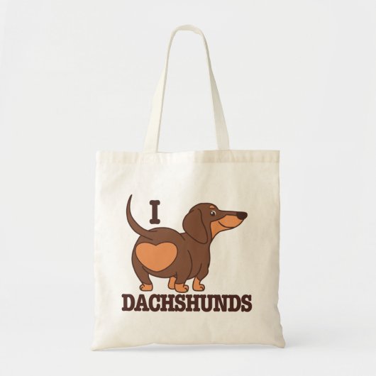Dachshund Love Dog Canvas tas (Voorkant)