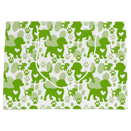 Dachshund Love Dog Gift Bag Groot Cadeauzakje (Voorkant)