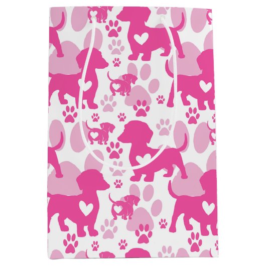 Dachshund Love Dog Gift Bag Medium Cadeauzakje (Voorkant)