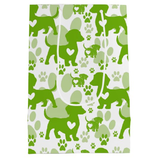 Dachshund Love Dog Gift Bag Medium Cadeauzakje (Achterkant)