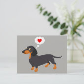 Dachshund Love Doxie Heart Briefkaart (Staand voorkant)