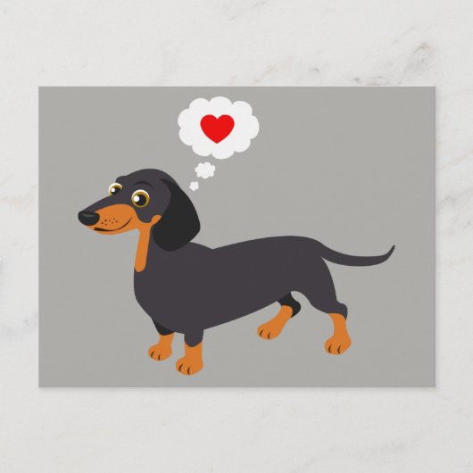 Dachshund Love Doxie Heart Briefkaart (Voorkant)