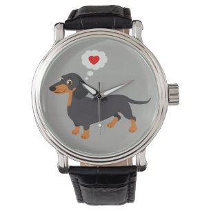 Dachshund Love Doxie Heart Horloge