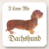Dachshund Love Drankjes Onderzetter (Voorkant)