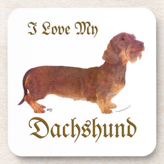 Dachshund Love Drankjes Onderzetter (Voorkant)