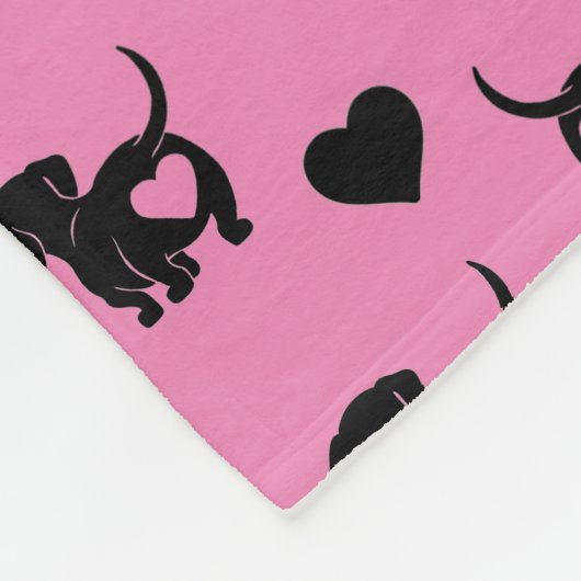 Dachshund Love Fleece Dog Blanket (Hoek)