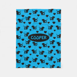 Dachshund Love Fleece Dog Blanket