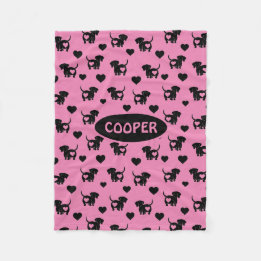 Dachshund Love Fleece Dog Blanket Deken