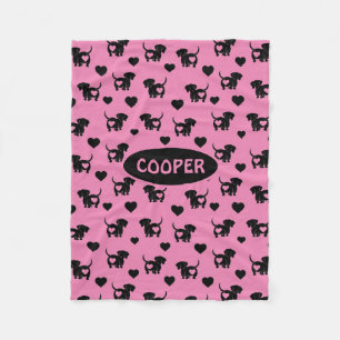 Dachshund Love Fleece Dog Blanket Deken