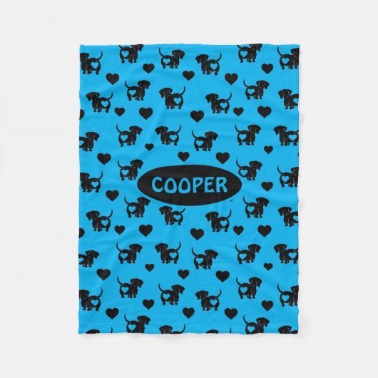 Dachshund Love Fleece Dog Blanket Deken (Voorkant)