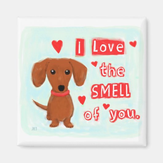 Dachshund Love | Funny Wiener Dog Valentijn Magneet (Voorkant)